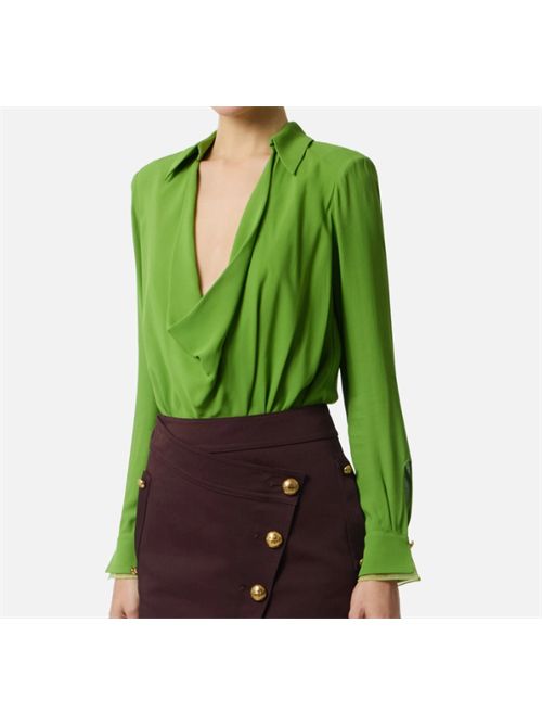 VISCOSE GEORGETTE BODYSUIT ELISABETTA FRANCHI | CB00261E2EV3 aloe